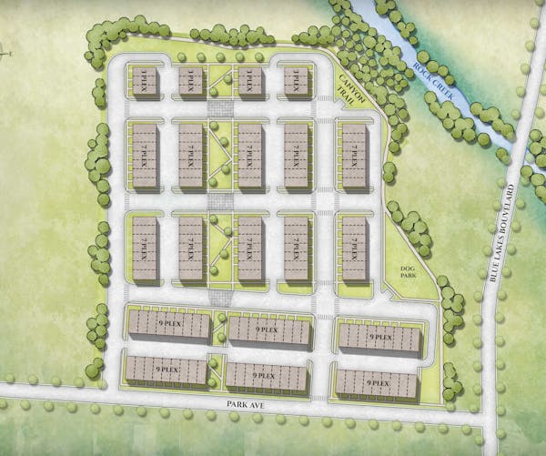 Overhead view of houses